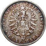 Германия 5 марок 1874 D "Бавария" на аукционе Numimarket - January 20, 2025
