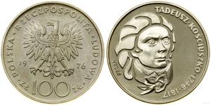 Polska 100 złotych 1976 MW "200 Rocznica śmierci Tadeusza Kościuszki" (Próba) na aukcji WCN - 2 maja 2024
