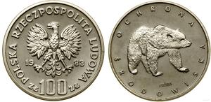 Polska 100 złotych 1983 MW "Niedźwiedź" (Próba) na aukcji WCN - May 16, 2024
