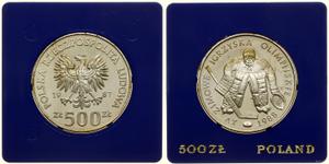 Polska 500 złotych 1987 MW ET "XV Zimowe Igrzyska Olimpijskie - Calgary 1988" na aukcji WCN - 6 czerwca 2024