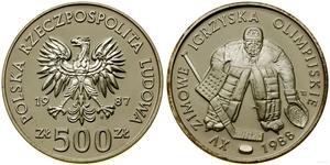 Polska 500 złotych 1987 MW ET "XV Zimowe Igrzyska Olimpijskie - Calgary 1988" na aukcji WCN - 20 czerwca 2024