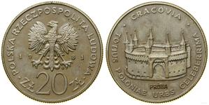Polen 20 Zlotych 1981 MW "Krakau" (Probe) auf der Auktion WCN - 20. Juni 2024
