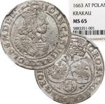 Poland 6 Groszy (Szostak) 1663 AT "Bust in a circle frame" at auction Rzeszowski DA - April 27, 2025