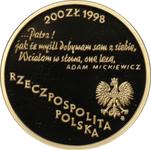 Poland 200 Zlotych 1998 MW ET "200th Birthday of Adam Mickiewicz" at auction Rzeszowski DA - September 12, 2025