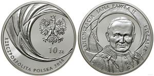 Polska 10 złotych 2014 MW "Kanonizacja Jana Pawła II" na aukcji WCN - 18 lipca 2024