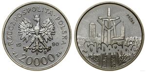Poland 20000 Zlotych 1990 MW "The 10th Anniversary of forming the Solidarity Trade Union" (Pattern) at auction WCN - August 8, 2024