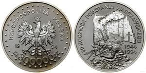 Polska 300000 złotych 1994 MW ET "60 rocznica Powstania Warszawskiego" na aukcji WCN - 24 października 2024