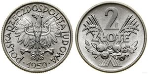Polonia 2 eslotis 1959 "Espigas y frutas" en subasta WCN - 28 de noviembre de 2024