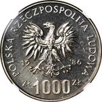 Polska 1000 złotych 1986 MW "Narodowy Czyn Pomocy Szkole" (Próba) na aukcji WDA - MiM - 29 grudnia 2024