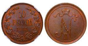 Finland 10 Pennia 1913 at auction COINSTORE - January 26, 2025