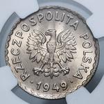 Польша 1 злотый 1949 (Пробный) на аукционе Jerzykowski - April 6, 2025