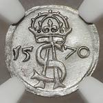 Польша Двойной денарий 1570 "Литва" на аукционе Gabinet Numizmatyczny Krzysztof Jerzykowski - 6 апреля 2025