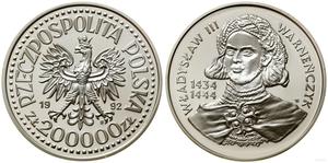 Polska 200000 złotych 1992 MW ET "Władysław III Warneńczyk" na aukcji WCN - 6 lutego 2025