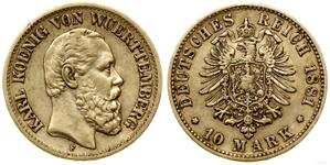 Германия 10 марок 1881 F "Вюртемберг" на аукционе WCN - 6 марта 2025