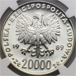 Polska 20000 złotych 1989 MW ET "XIV Mistrzostwa Świata w Piłce Nożnej - Włochy 1990" na aukcji Numimarket - 17 czerwca 2025