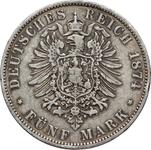 Deutschland 5 Mark 1874 D "Bayern" auf der Auktion Numimarket - 17. Juni 2025