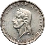Deutschland 2 Reichsmark 1934 F "Friedrich Schiller" auf der Auktion Numimarket - 17. Juni 2025