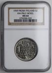 Polska 5 złotych 1959 WJ "Kopalnia" (Próba) na aukcji Karbownik - 6 maja 2025