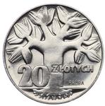 Polska 20 złotych 1964 MW "Drzewo" (Próba) na aukcji Karbownik - 6 maja 2025