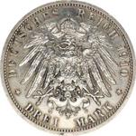 Deutschland 3 Mark 1910 A "Sachsen-Weimar-Eisenach" auf der Auktion NUMMUS Olomouc - April 10, 2025