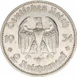 Germany 2 Reichsmark 1934 A "Garrison Church (with date)" at auction NUMMUS Olomouc - April 10, 2025