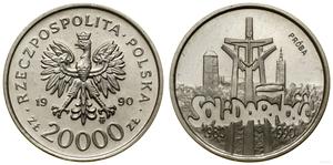 Poland 20000 Zlotych 1990 MW "The 10th Anniversary of forming the Solidarity Trade Union" (Pattern) at auction WCN - April 3, 2025