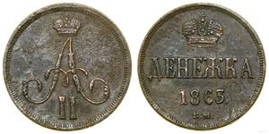 Russia Denezka (1/2 Kopek) 1863 ВМ "Warsaw Mint" at auction WCN - April 10, 2025