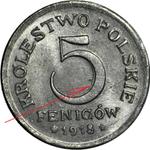 Polska 5 fenigów 1918 FF na aukcji WDA - MiM - 7 maja 2025