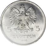 Poland 5 Zlotych 1930 WJ "Standards" at auction WDA - MiM - May 21, 2025