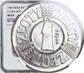 Polska 1 złoty 1958 "Okrągła obwódką" (Próba) na aukcji WDA - MiM - 21 maja 2025