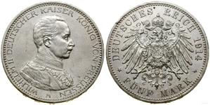 Германия 5 марок 1914 A "Пруссия" на аукционе WCN - 1 мая 2025