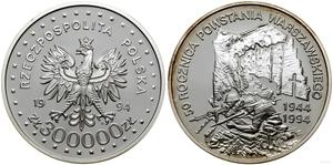 Polska 300000 złotych 1994 MW ET "60 rocznica Powstania Warszawskiego" na aukcji WCN - 8 maja 2025