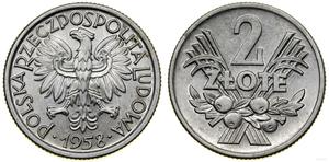 Poland 2 Zlote 1958 "Sheaves and fruits" at auction WCN - June 12, 2025