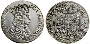 Polska Ort (18 groszy) 1658 TLB "Prosta tarcza" na aukcji WCN - 26 czerwca 2025