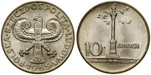 Polska 10 złotych 1965 MW "Kolumna Zygmunta" na aukcji WCN - 26 czerwca 2025