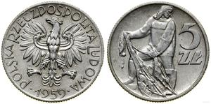 Poland 5 Zlotych 1959 WJ JG "Fisherman" at auction WCN - June 26, 2025