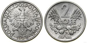 Poland 2 Zlote 1958 "Sheaves and fruits" at auction WCN - June 26, 2025