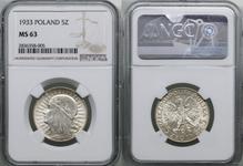 Polska 5 złotych 1933 "Polonia" na aukcji WCN - 3 lipca 2025