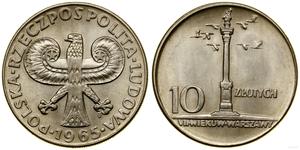 Polska 10 złotych 1965 MW "Kolumna Zygmunta" na aukcji WCN - 10 lipca 2025