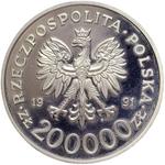 Polska 200000 złotych 1991 MW "XVI Zimowe igrzyska Olimpijskie - Albertville 1992" na aukcji Istra Numizmatika - 14 września 2025