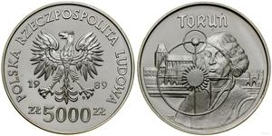 Poland 5000 Zlotych 1989 MW ET "Torun - Nicolaus Copernicus" at auction WCN - July 17, 2025