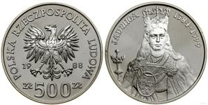 Polska 500 złotych 1988 MW SW "Jadwiga" na aukcji WCN - 17 lipca 2025
