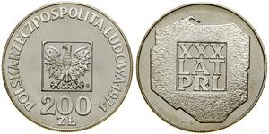 Poland 200 Zlotych 1974 MW JMN "30 years of Polish People's Republic" at auction WCN - July 17, 2025