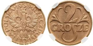 Polska 2 grosze 1938 WJ na aukcji WCN - 24 lipca 2025