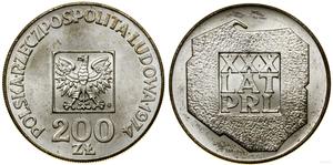 Poland 200 Zlotych 1974 MW JMN "30 years of Polish People's Republic" at auction WCN - July 24, 2025