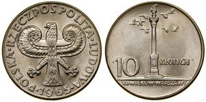 Polska 10 złotych 1965 MW "Kolumna Zygmunta" na aukcji WCN - 24 lipca 2025