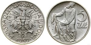 Poland 5 Zlotych 1959 WJ JG "Fisherman" at auction WCN - July 24, 2025