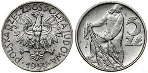 Poland 5 Zlotych 1959 WJ JG "Fisherman" at auction WCN - July 24, 2025
