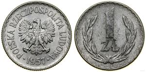 Poland 1 Zloty 1957 at auction WCN - July 31, 2025