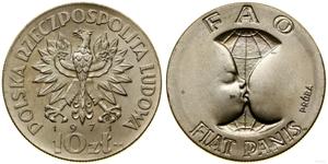Polska 10 złotych 1971 MW JMN "FAO" (Próba) na aukcji WCN - 7 sierpnia 2025